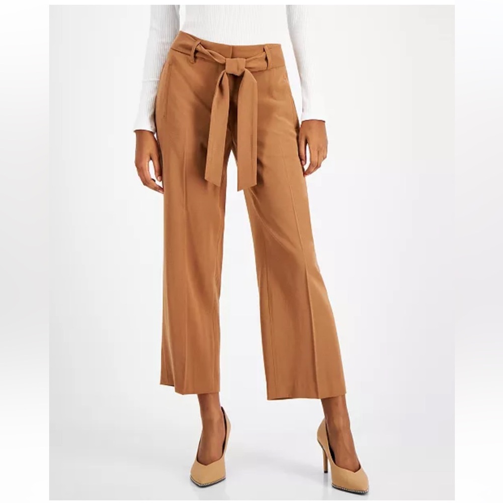 LIKE NEW Bar III Women's Tie-Front Cropped Culotte Pants in HOT PINK size 2